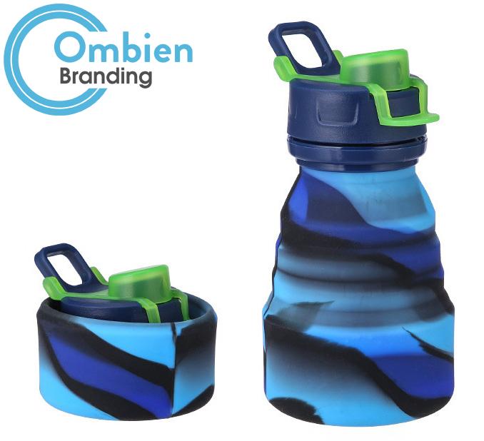 OmieBox Reusable Silicone Water Bottle - 8.7 oz, Straw Top, BPA-Free &  Phthalate-Free, Leak-Proof (Blue)